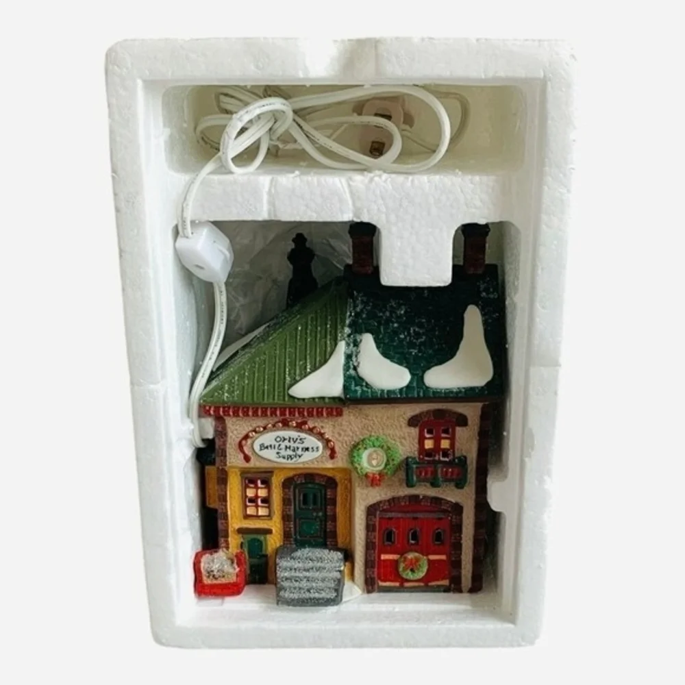 Vintage Dept 56 North Pole Orlys Bell & Harness Supply Ceramic Christmas Village